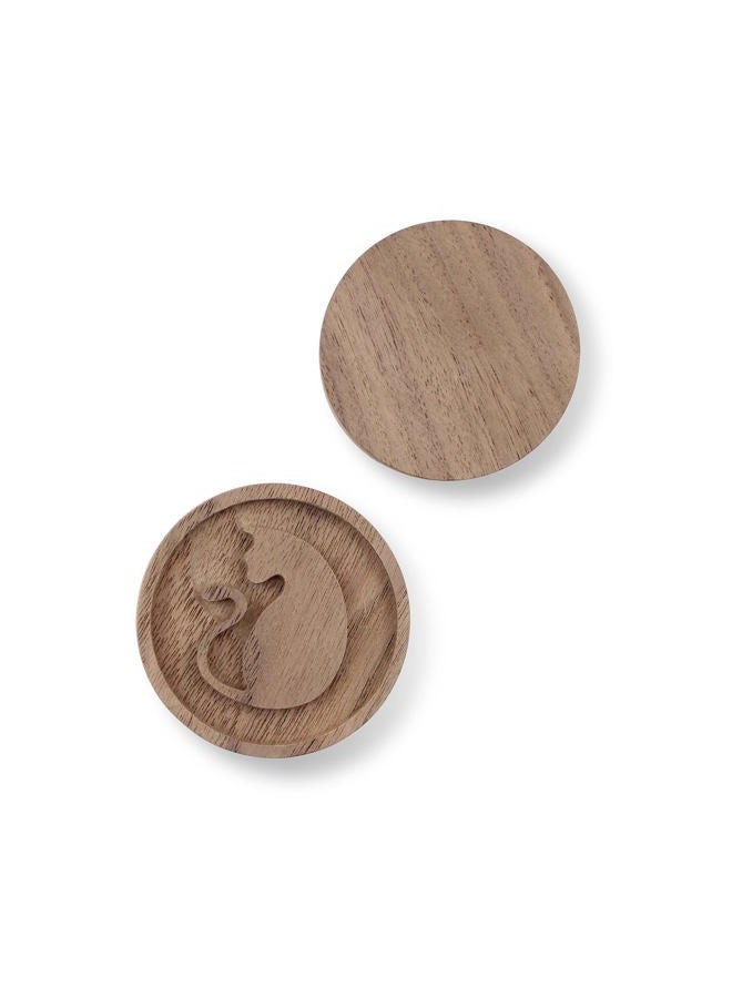 CHLYG Essential Oil Diffuser, 2 Pieces Pack Wooden Aromatherapy Round Car Home Office Diffuser - Image 4