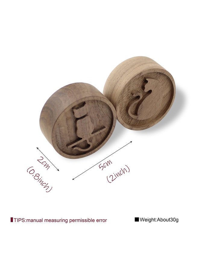 CHLYG Essential Oil Diffuser, 2 Pieces Pack Wooden Aromatherapy Round Car Home Office Diffuser - Image 5