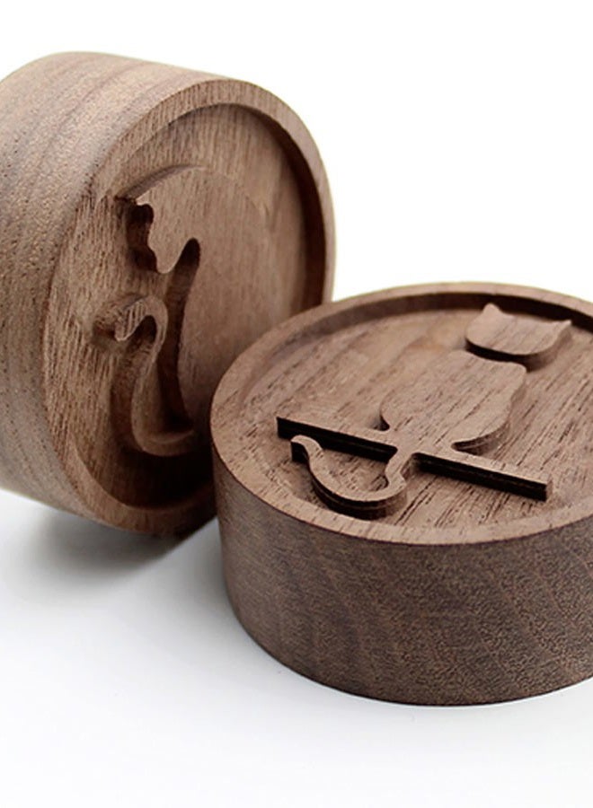 CHLYG Essential Oil Diffuser, 2 Pieces Pack Wooden Aromatherapy Round Car Home Office Diffuser - Image 1
