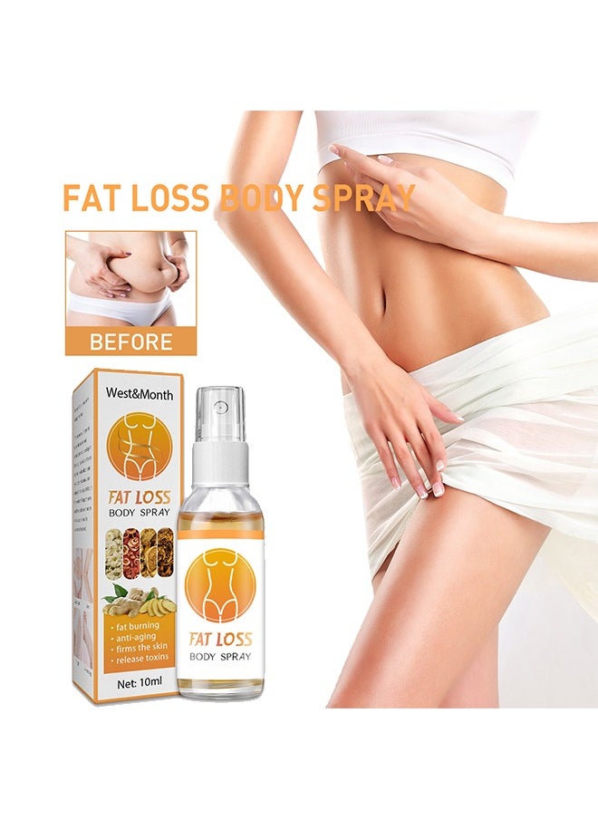 West&Month Fat Loss Body Spray-Slimming Massage Absorb Promote Metabolism Shape BodyFat Burning Spray, Fat Burner Slimming Spray, Anti Cellulite Spray, Fit Plus Skin Tightening Spray For Body Arms 10ml  - Image 1