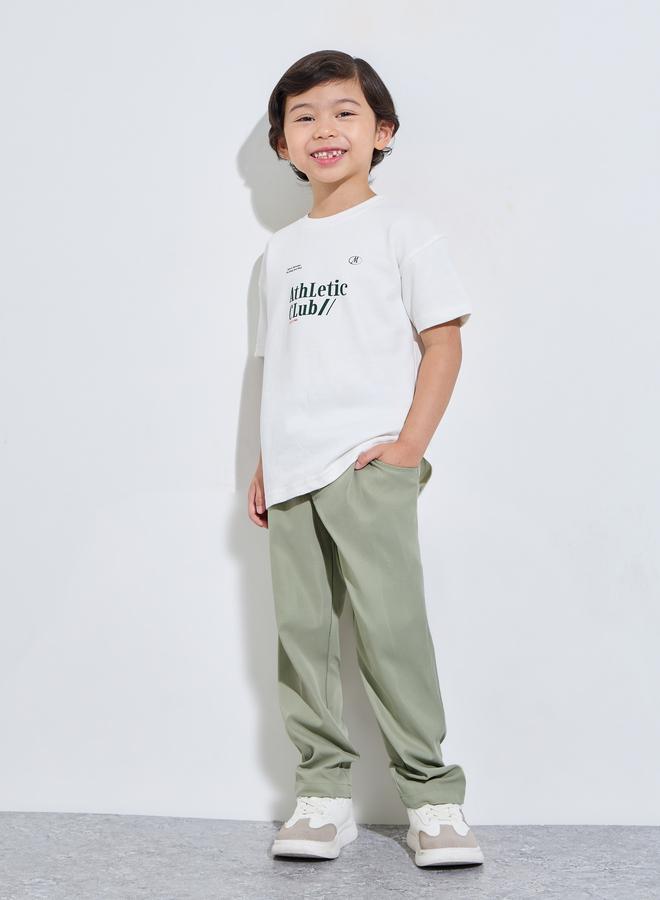 Styli Boys Green Full Length Relaxed Fit Trousers - Image 2