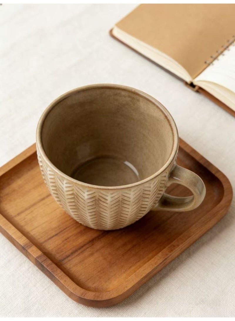 فناجين قهوة سيراميك بسعة 400 مل مع مقبض، كوب شاي للشرابات، الكابتشينو، اللاتيه، الإسبريسو - Image 4