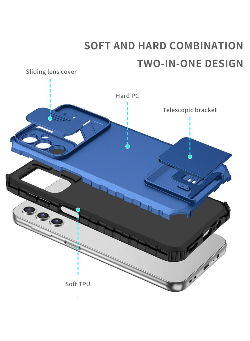 Samsung Galaxy A15 Mobile Phone Case Cover, Innovative Telescopic Bracket, Sliding Protection Camera Window, Bumper Shockproof Phone Back Cover - Image 2