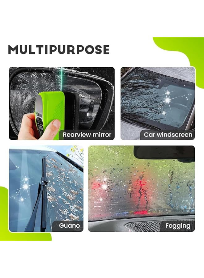 KASTWAVE 2 Pcs Automotive Oil Film Cleaning Brush, Glass Coating Cleaning Glass Brush With Remover, Multifunctional Cleaning Brush For Rearview Mirror, Windows - Image 4