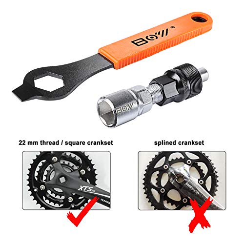 Oumers Bike Bicycle Crank Extractor Puller Remover Set with 16mm Spanner Wrench for Square Thread Taper Crank Arm and Crankset - Image 5