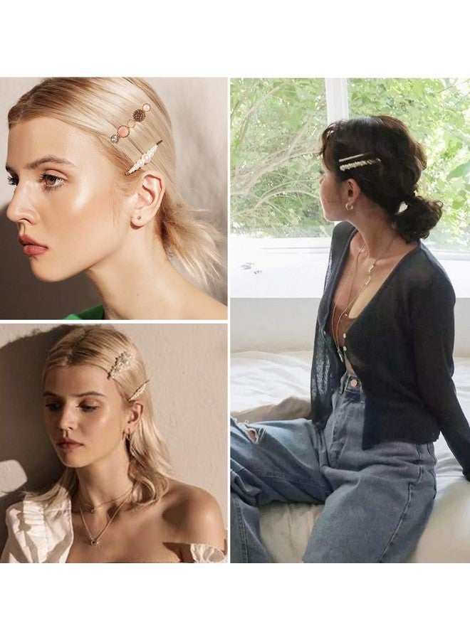 SUN Ring SUNRING Korean Style Pearl Metal Hair clips, Plastic Pearl Barrettes Hairpin for Women & Girls (Pack of 5, Multicolor) - Image 4