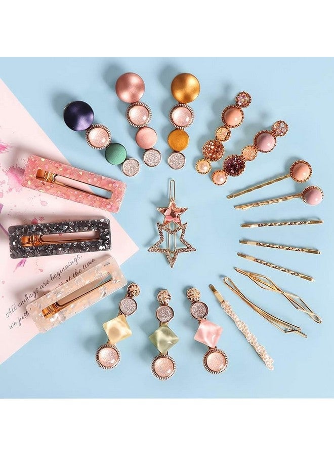 SUN Ring SUNRING Korean Style Pearl Metal Hair clips, Plastic Pearl Barrettes Hairpin for Women & Girls (Pack of 5, Multicolor) - Image 1