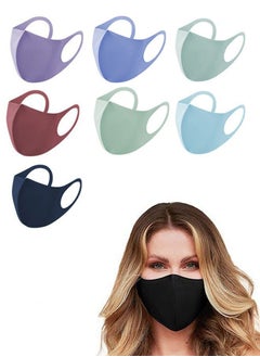 7 Pcs Reusable Breathable Cloth Cotton Face Masks set, Fabric Face Covering Dust Proof (Mixcolour)