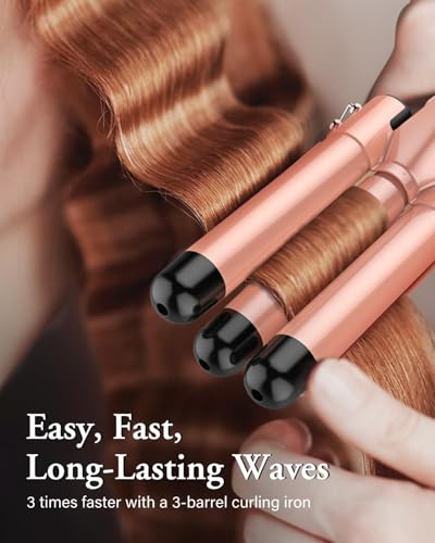 BESTOPE PRO Waver Curling Iron Wand, BESTOPE PRO 5 in 1 Curling Wand Set with 3 Barrel Hair Crimper for Women, Fast Heating Hair Wand Curler in All Hair Type - Image 3
