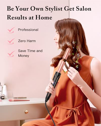 BESTOPE PRO Waver Curling Iron Wand, BESTOPE PRO 5 in 1 Curling Wand Set with 3 Barrel Hair Crimper for Women, Fast Heating Hair Wand Curler in All Hair Type - Image 4