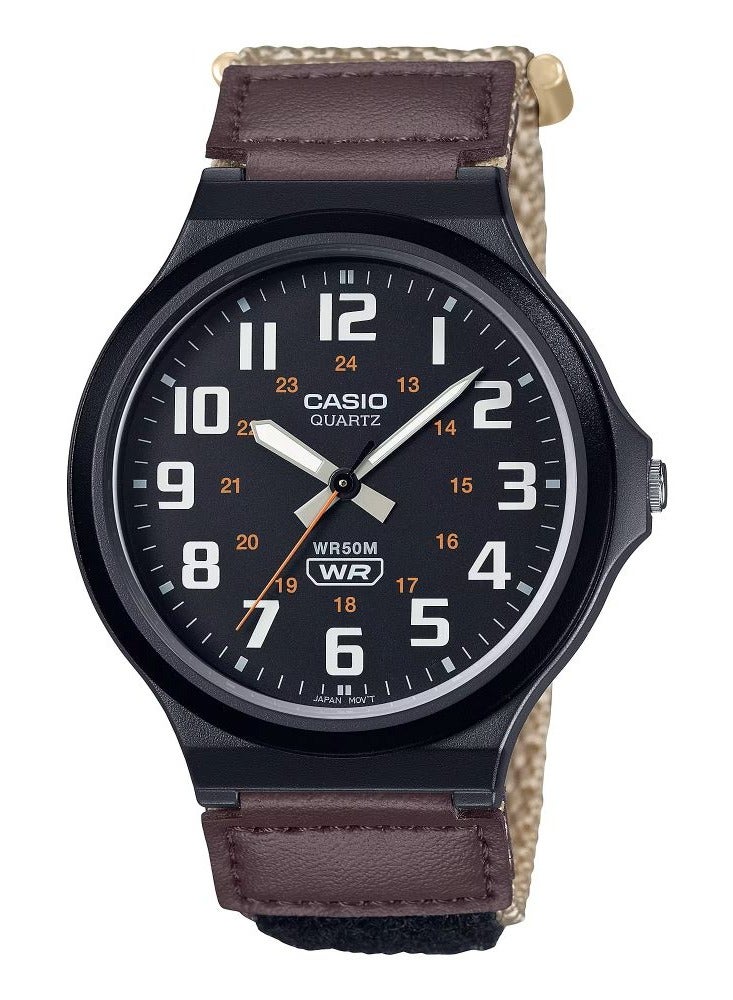 CASIO Standard Analog Cloth Strap Black Dial Quartz MW-240B-5BV Men's Watch - Image 1