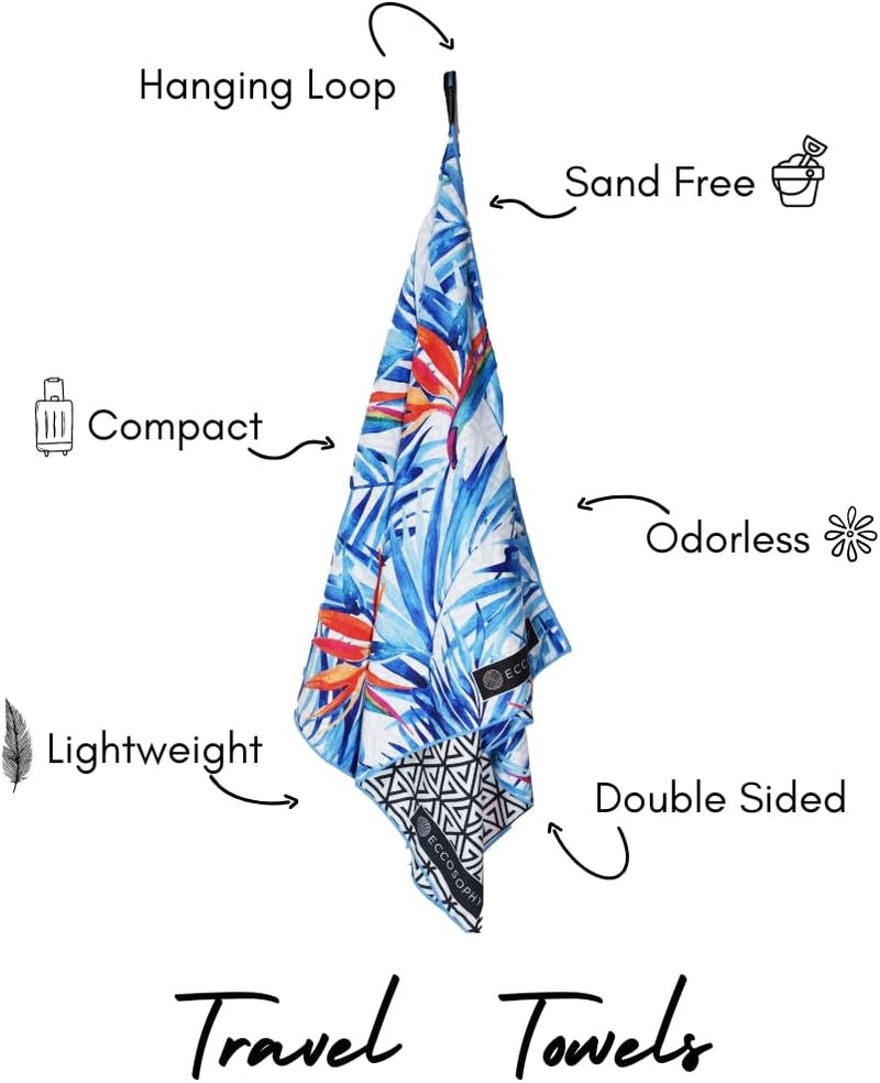 ECCOSOPHY Microfiber Beach Towel - Sand Free Towels are Quick Dry, Light Weight, Super Absorbent - Perfect Pool, Travel, Cruise, Camping Essentials - Oversized Extra Large for Adults 71x35 in - Image 2