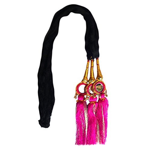 Rapidsflow Dance Accessories/Hair Extensions For Girls/Braids For women And Girls/Wedding Hair accessories/Traditional Hair Accessories (Magenta) - Image 1