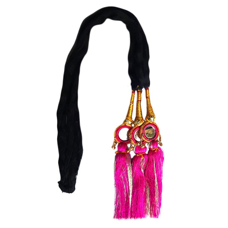 Rapidsflow Dance Accessories/Hair Extensions For Girls/Braids For women And Girls/Wedding Hair accessories/Traditional Hair Accessories (Magenta) - Image 4
