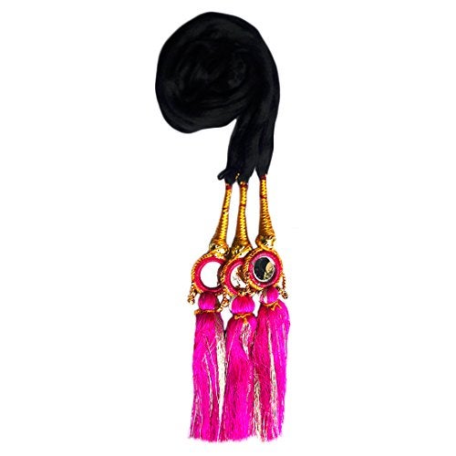 Rapidsflow Dance Accessories/Hair Extensions For Girls/Braids For women And Girls/Wedding Hair accessories/Traditional Hair Accessories (Magenta) - Image 2