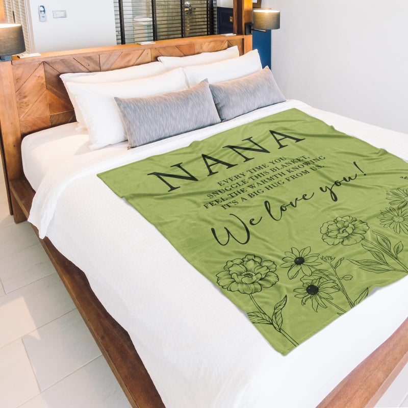 GiltGlimmer Nana Gifts  Gifts for Nana Blanket  Nana Birthday Gifts  Nana Gifts from Grandkids  Nana Gifts for Mothers Day Christmas  Super Soft Flannel Throw Blanket for Nana 50"" x 60""  Grass Green  - Image 5