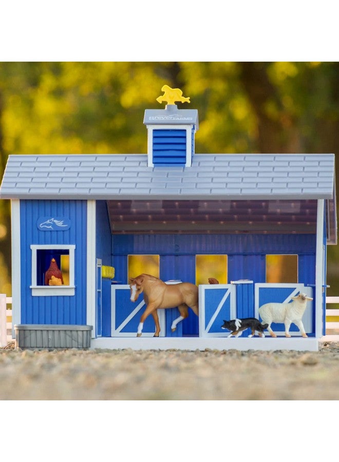 Breyer Breyer Horses Breyer Farms Home at The Barn Playset | 10 Piece Playset | 1 Stablemates Horses Included | 15" L x 4" W x 10" H | 1:32 Scale | Model 59241 , Blue - Image 4
