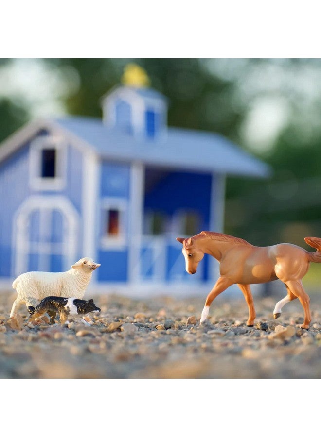 Breyer Breyer Horses Breyer Farms Home at The Barn Playset | 10 Piece Playset | 1 Stablemates Horses Included | 15" L x 4" W x 10" H | 1:32 Scale | Model 59241 , Blue - Image 2