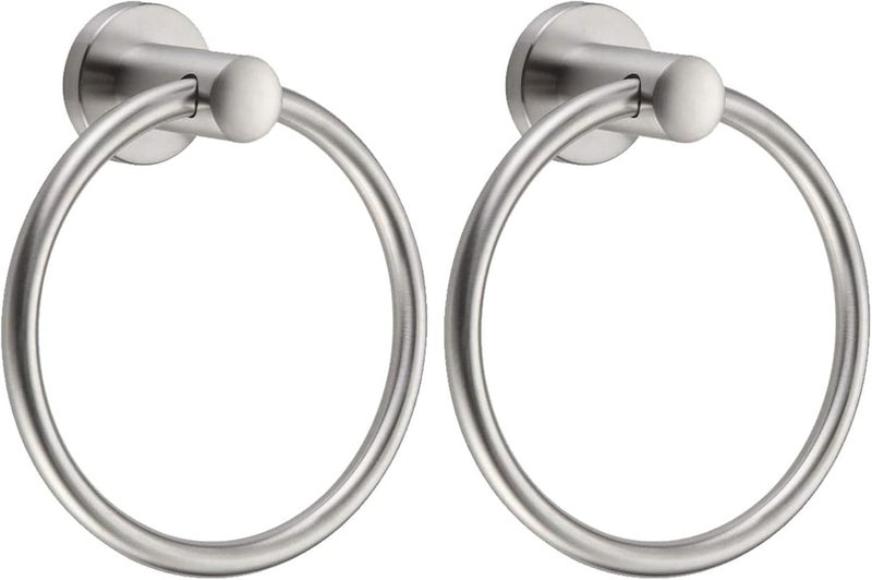 BGL Brushed Nickel Towel Ring Brushed Nickel Hand Towel Holder Stainless Steel Towel Ring for Bathroom 2 Pack - Image 1