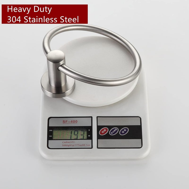 BGL Brushed Nickel Towel Ring Brushed Nickel Hand Towel Holder Stainless Steel Towel Ring for Bathroom 2 Pack - Image 5