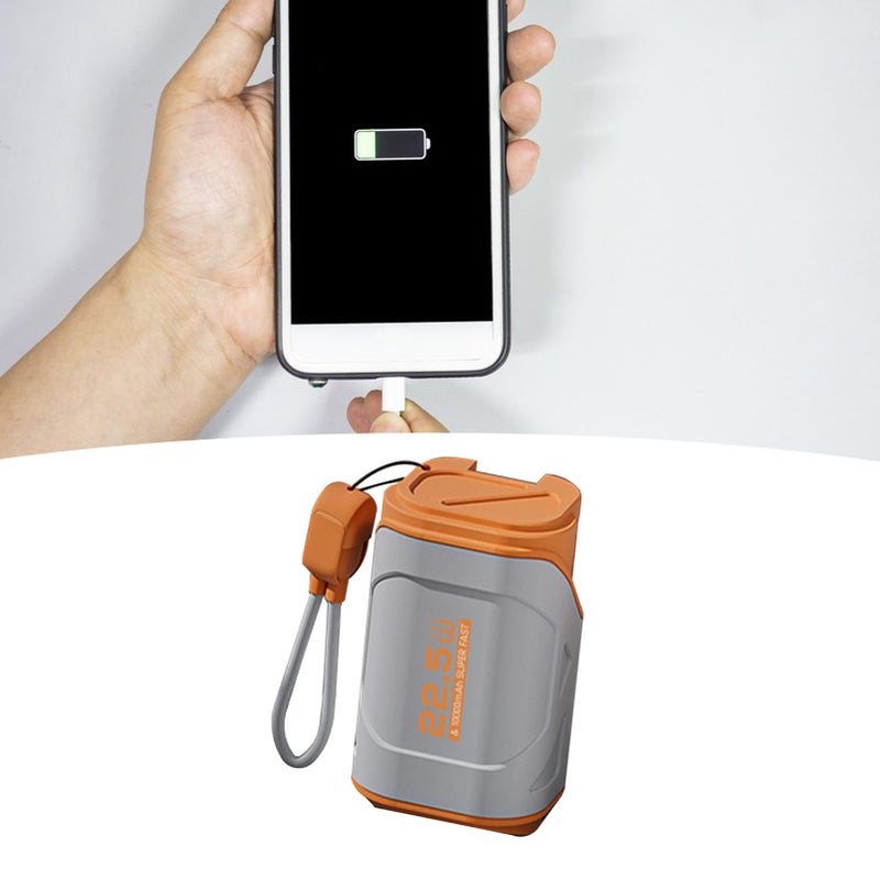 10000mAh Power Bank with AC Wall Plug and Cable 22.5W Fast Charge Compact Travel Portable Charger for Android for IOS Space Gray - Image 2