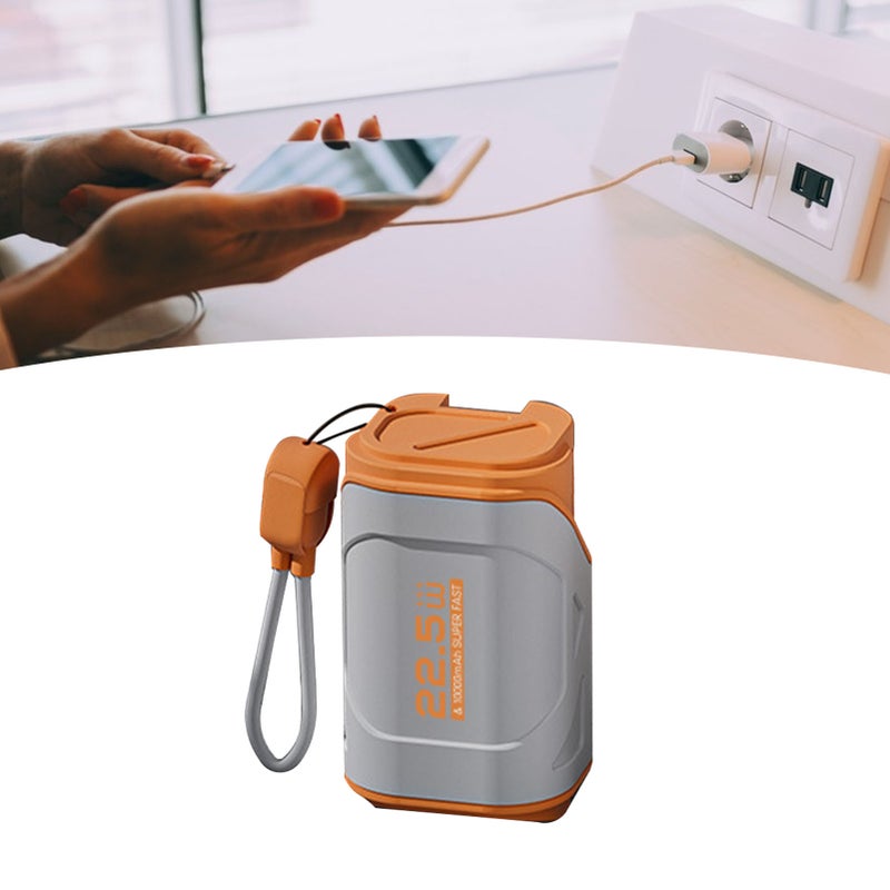 10000mAh Power Bank with AC Wall Plug and Cable 22.5W Fast Charge Compact Travel Portable Charger for Android for IOS Space Gray - Image 3