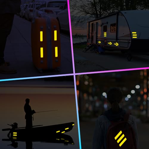 LOOM Reflective Stickers for Helmet | 6pcs Prism Yellow | Similar to 3M Reflective Tape | Bike Reflectors for Night Riding, Mailbox reflectors | Waterproof hi vis Decals for Car, Trailer - Image 5