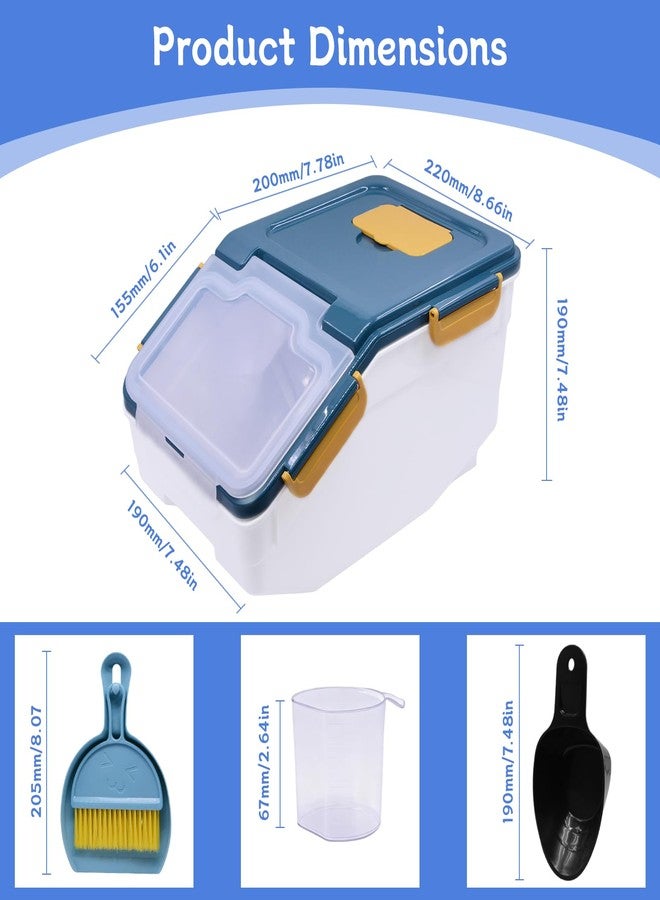 Saim Extra Large Chinchilla Sand Bath Container, 7.4-Inch Hight Dust Bath House with Low-Mess Lid & Scoop, Digging Box for Hamster Hedgehog Small Animals - Blue - Image 2