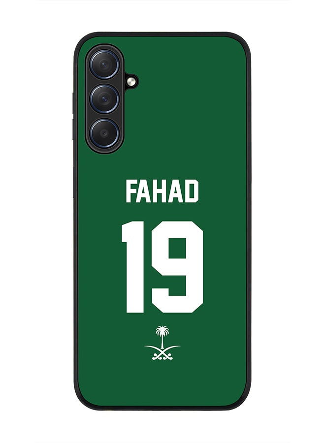 Stylizedd Rugged Black edge case for Samsung Galaxy M54 5G, Slim fit Soft Case Flexible Rubber Edges Anti Drop TPU Gel Thin Cover -  Football Team - Saudi Arabia, Player Name - Fahad - Image 1