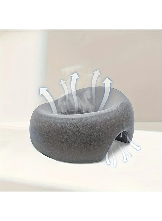 Grey Ergonomic U Shaped Neck Support Pillow For Sleeping Travel Home Cervical Support With Zippered Polyester Cover Machine Washable - Image 4