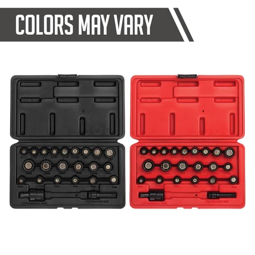SUNEX TOOLS 1818 1/4-Inch Drive Magnetic Fractional and Metric Impact Socket Set, Inch/Metric, Standard, 6-Point, Cr-Mo, 3/16-Inch - 1/2-Inch, 5mm - 15mm, 23-Piece - Image 5