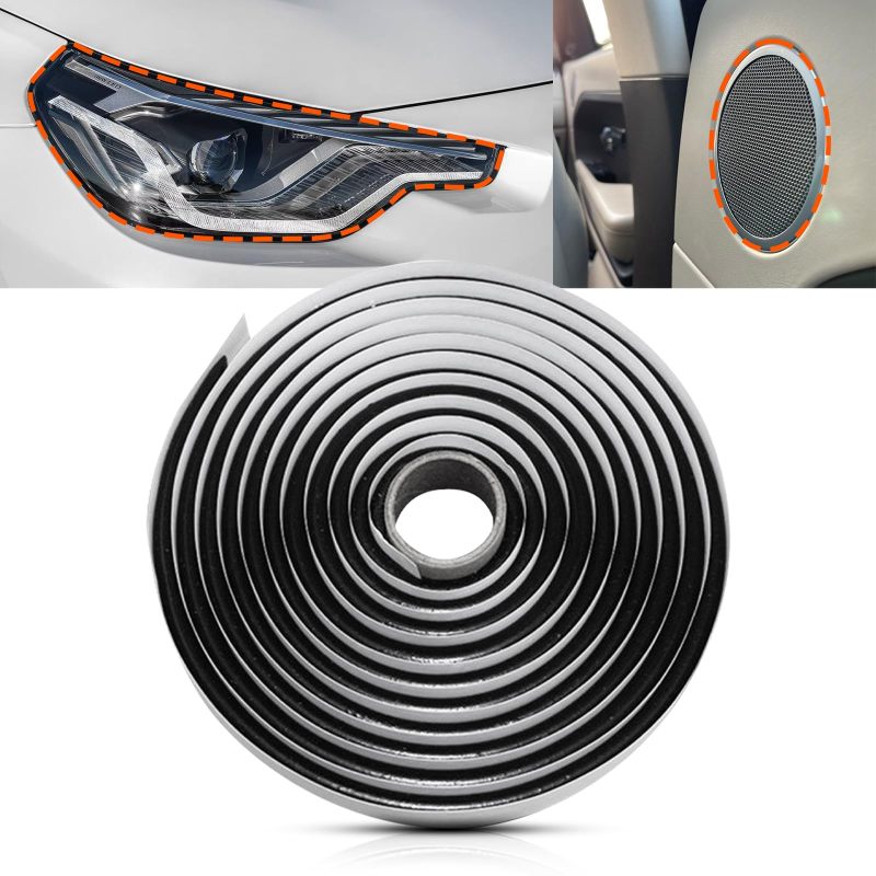Butyl Car Sealing Tape 13Ft Black Waterproof Rubber Seal - Flexible Strong Adhesion Automotive Weather Stripping - Noise Dampening for Vehicle Headlight Taillight Door Sealing - Image 1