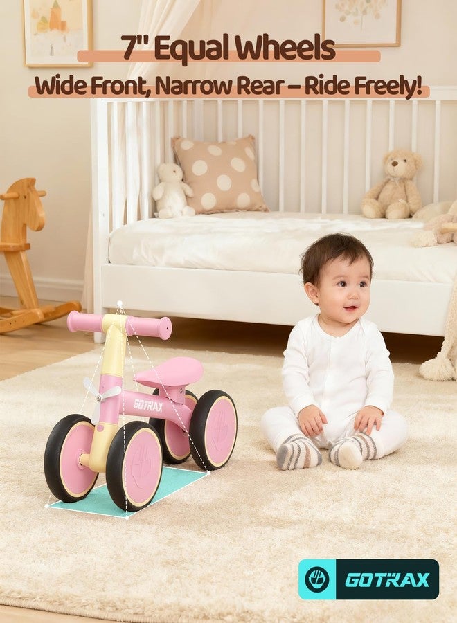 Gotrax Baby Balance Bike 1-2 Years, 7" Front & Rear Silent Wheels, Sturdy Steel Frame 66 lbs Load, Quick 2-Min Assembly, CPC Certified, Comfortable Soft Seat, Toddler Birthday Gift for Boys&Girls Pink - Image 3