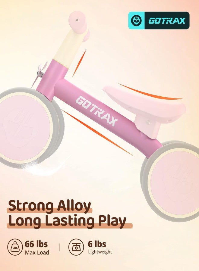 Gotrax Baby Balance Bike 1-2 Years, 7" Front & Rear Silent Wheels, Sturdy Steel Frame 66 lbs Load, Quick 2-Min Assembly, CPC Certified, Comfortable Soft Seat, Toddler Birthday Gift for Boys&Girls Pink - Image 2