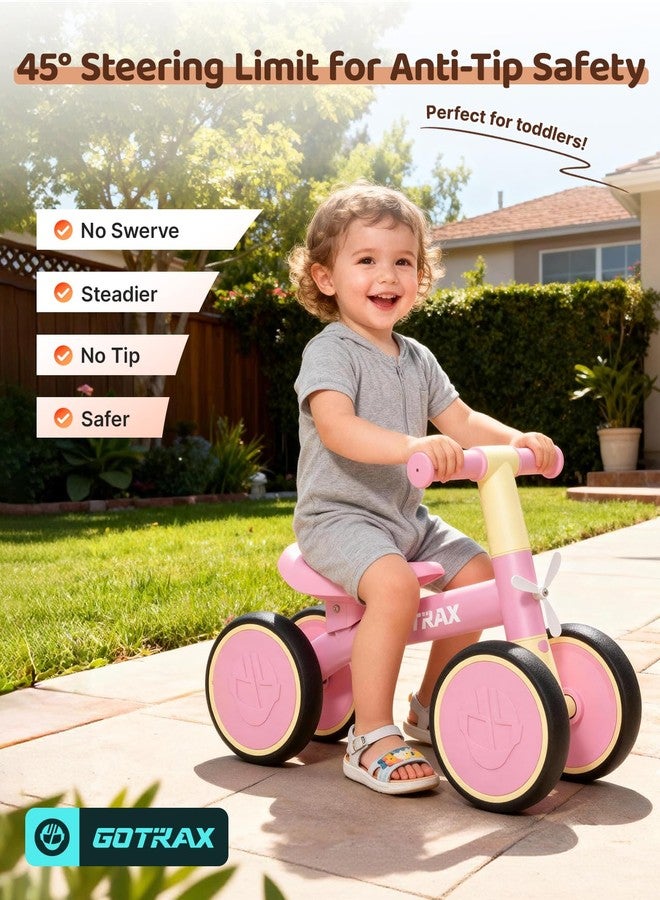 Gotrax Baby Balance Bike 1-2 Years, 7" Front & Rear Silent Wheels, Sturdy Steel Frame 66 lbs Load, Quick 2-Min Assembly, CPC Certified, Comfortable Soft Seat, Toddler Birthday Gift for Boys&Girls Pink - Image 4