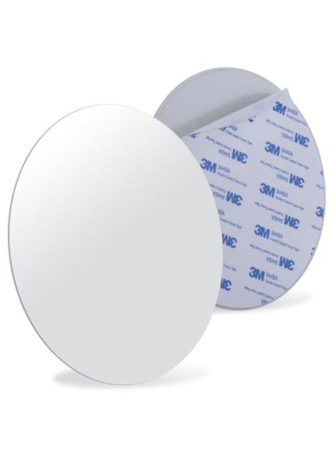 Mirrorvana Sticky 3M Adhesive AntiFog Shaving Mirror Peel and Stick Fogless Shower Mirror for Men Frameless Shatterproof Plastic Mirror 6 Round - Image 1
