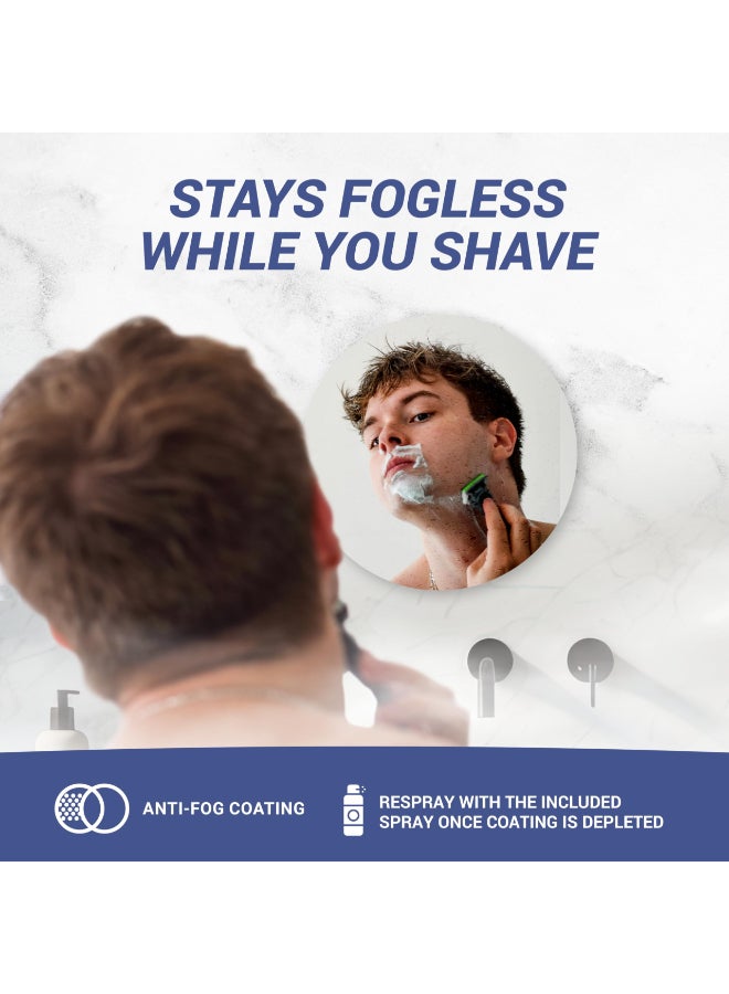 Mirrorvana Sticky 3M Adhesive AntiFog Shaving Mirror Peel and Stick Fogless Shower Mirror for Men Frameless Shatterproof Plastic Mirror 6 Round - Image 4