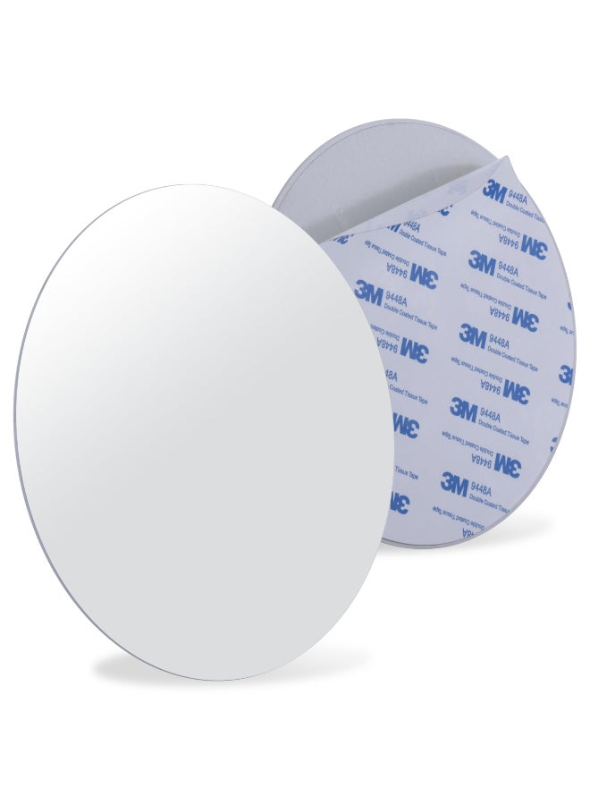 Mirrorvana Sticky 3M Adhesive AntiFog Shaving Mirror Peel and Stick Fogless Shower Mirror for Men Frameless Shatterproof Plastic Mirror 6 Round - Image 2