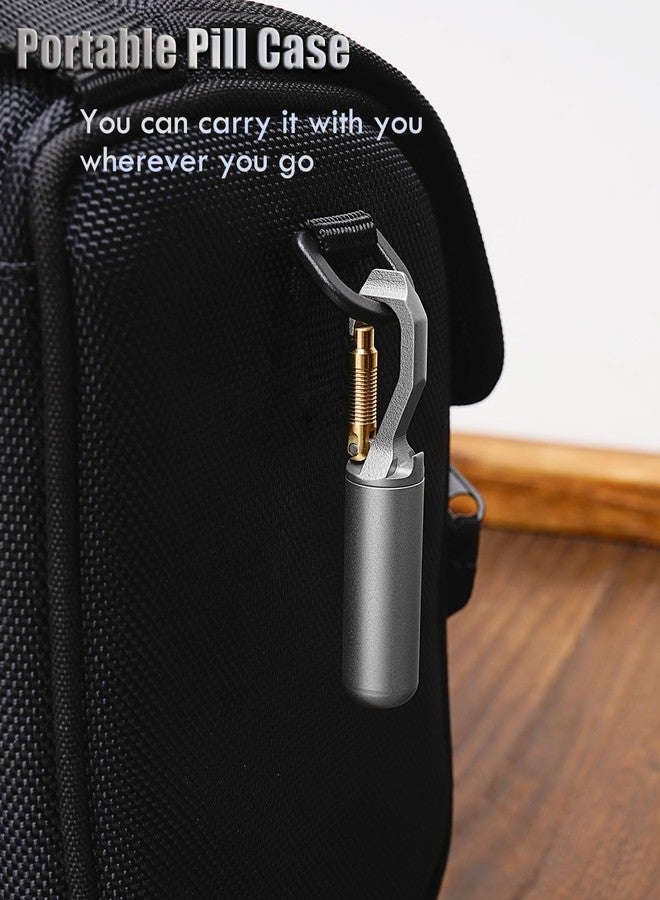 PPFISH EDC Titanium Small Pill Case, Mini Keychain Pill Holder, EDC Pill Container Portable Pocket Pill Box Organizer for Travel Purse - Image 5