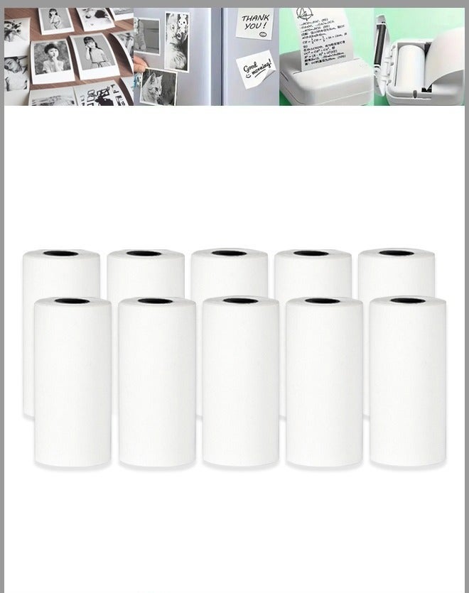 ZCM-HAPPY 10-piece Printable Thermal Paper Rolls for Thermal Printers 57x25mm - Image 1