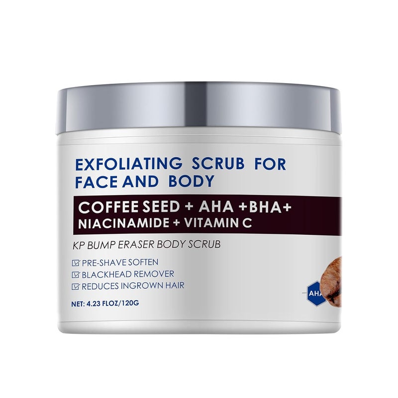 YAFUSIPE KP Bump Eraser Body Scrub with 10 AHA BHA Ingrown Hair Keratosis Pilaris Razor Bump Treatment Exfoliating Body Scrub Exfoliator Exfoliant Face Scrubs for Strawberry Leg Preshaven Blackhead 423OZ