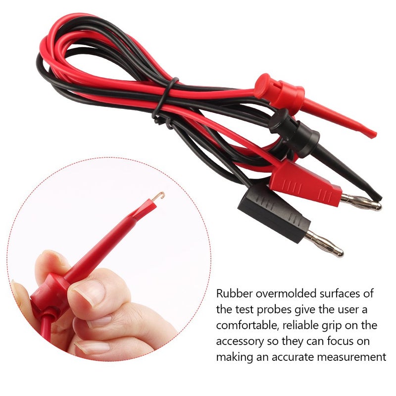Micsoa Multimeter Leads - Alligator to Banana Plugs & Mini Hooks Set (3 Pair) - Image 5