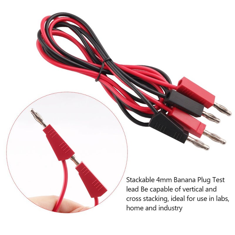 Micsoa Multimeter Leads - Alligator to Banana Plugs & Mini Hooks Set (3 Pair) - Image 3