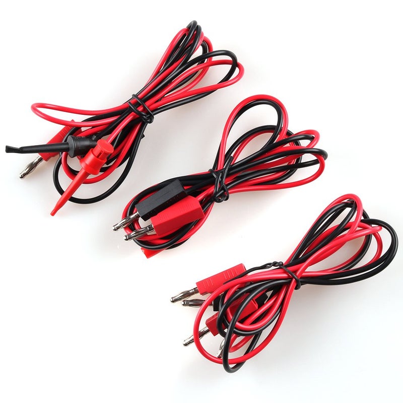 Micsoa Multimeter Leads - Alligator to Banana Plugs & Mini Hooks Set (3 Pair) - Image 2