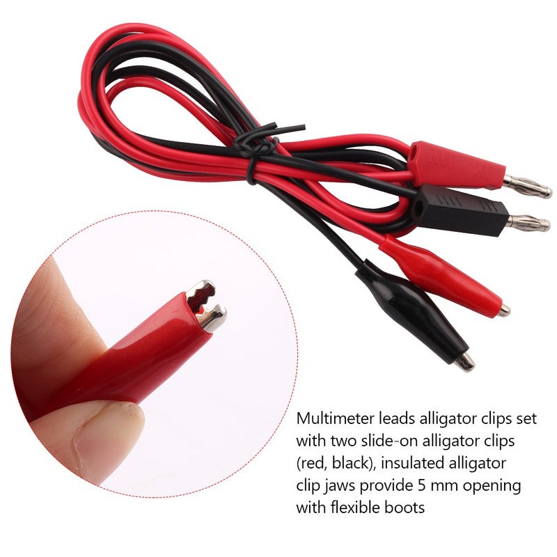 Micsoa Multimeter Leads - Alligator to Banana Plugs & Mini Hooks Set (3 Pair) - Image 4