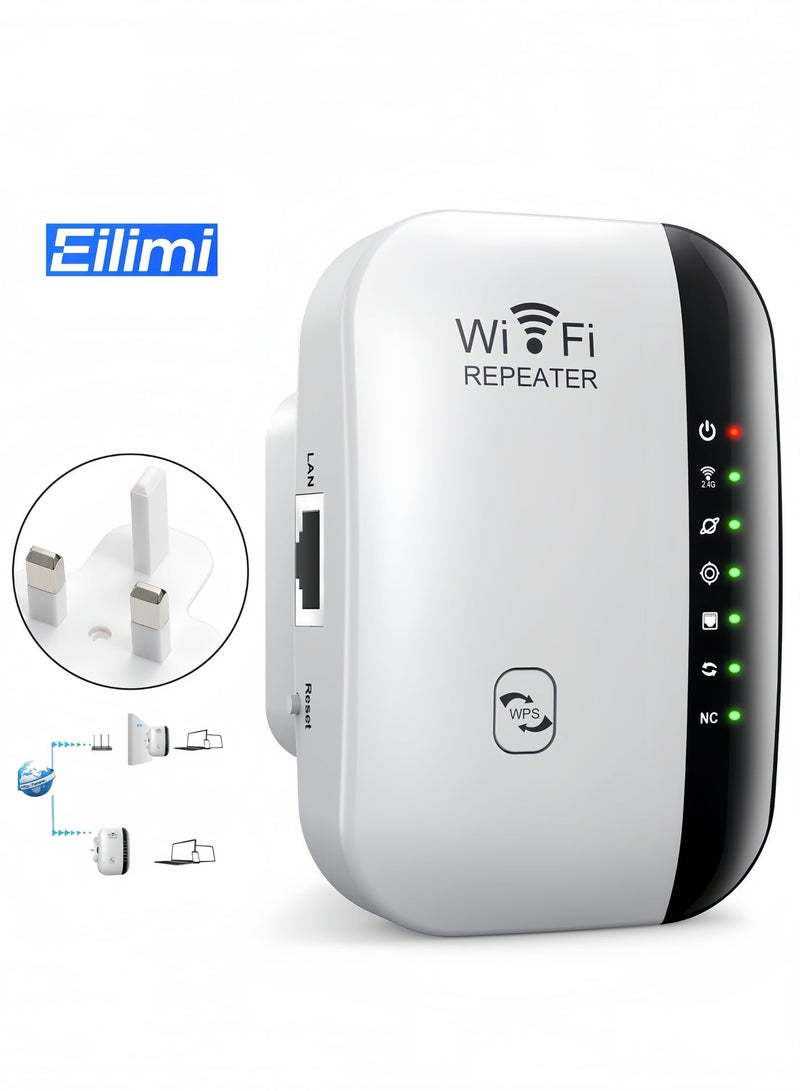 Eilimi Wireless 300Mbps Wifi Router Range Extender Up to 5000sq（White） - Image 1