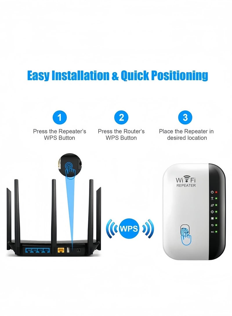 Eilimi Wireless 300Mbps Wifi Router Range Extender Up to 5000sq（White） - Image 3