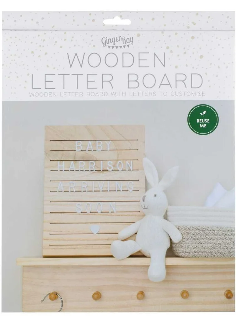 Ginger Ray Wooden Letter Board - Rectangular with white letters