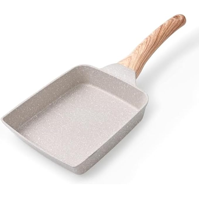 Zarmanuae Japanese Omelette Pan Egg Pan Tamagoyaki Nonstick Egg Frying Pan Healthy Granite Egg Skillet For Breakfast Pfoa  Ptfes Free 7X6 Inch Suitable For Gas Stove  Induction Cookware - Image 2