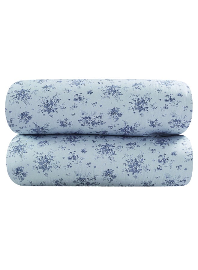 LEVORE 7-piece bedspread set, 100% soft cotton, floral pattern, double-sided, summer style, with filling and fasteners, suitable for King bed - Image 3
